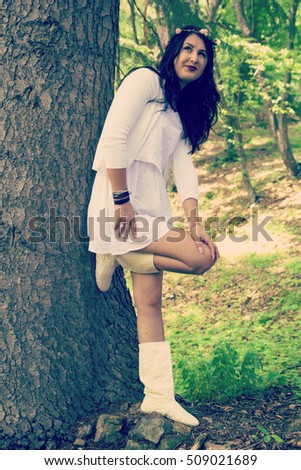 Young girl in the forest