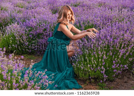 Similar – Woman posing in flower field with a handkerchief