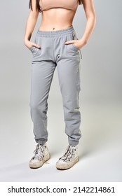 girl with grey sweatpants