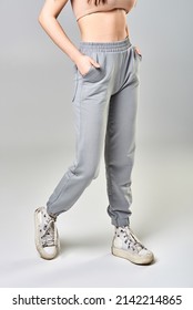 girl with grey sweatpants