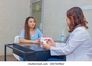 Young Girl Having A Dental Check-up With A Doctor, Plered Cirebon West Java Indonesia