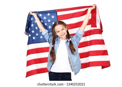 Young Girl Holding American Flag On Stock Photo 1240252021 | Shutterstock