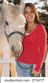 Young Girl And Horse