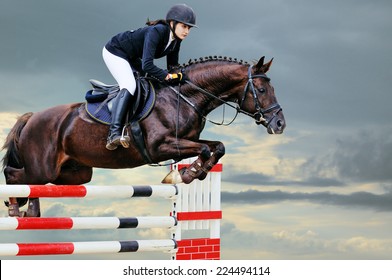 Young Girl In Jumping Show