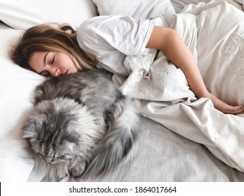 Cat Sleeping Person Images Stock Photos Vectors Shutterstock