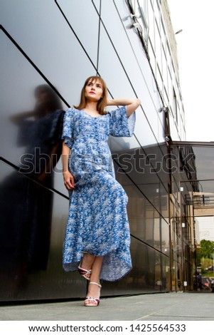 Similar – Young girl posing outdoor