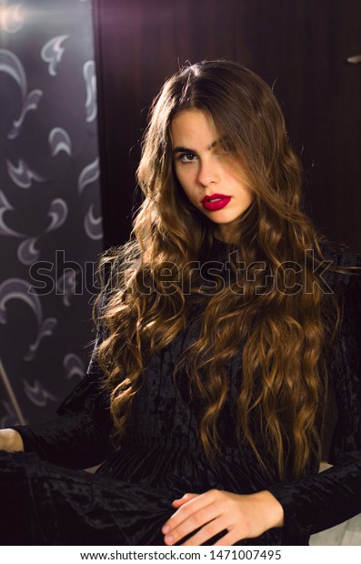 Young Girl Long Wavy Hair Big Stock Photo Edit Now 1471007495