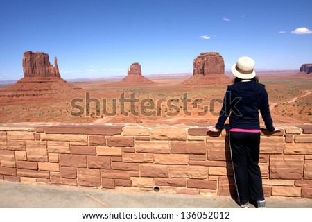 Young girl looking in Monument Valley,Utah