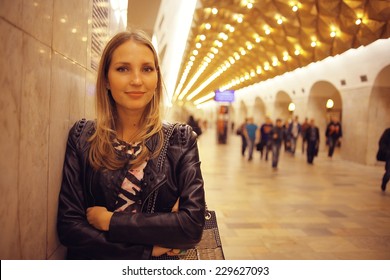 Young Girl In The Moscow Metro