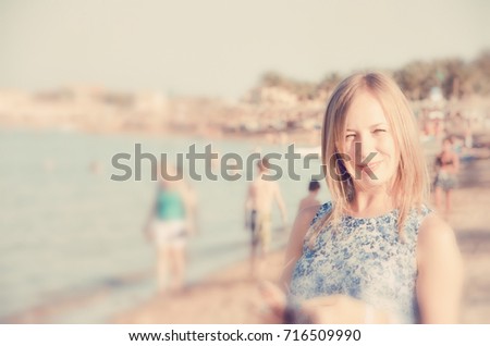 Young girl on vacation in Sharm el-Sheikh, Egypt