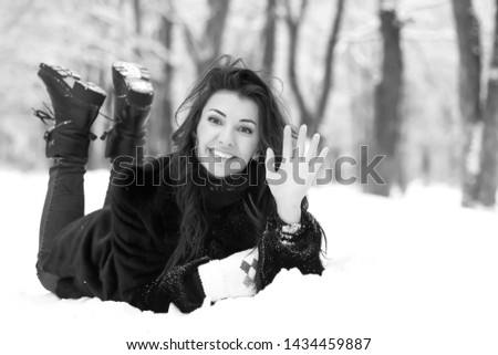 Similar – Image, Stock Photo Girl with snowy hair Joy