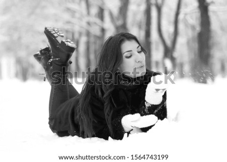 Similar – Image, Stock Photo Girl with snowy hair Joy