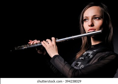 Woman Musician Flute Medical Face Mask Stock Photo 2067660602 ...