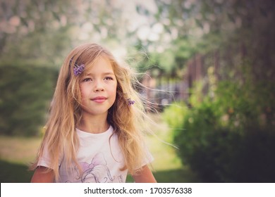 Young Girl Portrait Girl Wind Stock Photo 1703576338 | Shutterstock