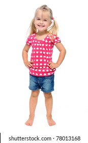 Young Girl Poses For A Picture Isolated On White