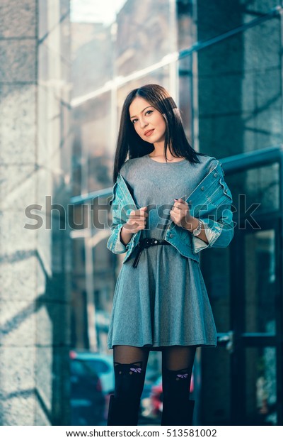 Young Girl Posing Attitude On Office Stock Photo Edit Now