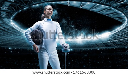 Similar – Image, Stock Photo Fencing Fight Sports