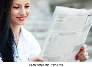 Girl Reading Newspaper Images Stock Photos Vectors Shutterstock