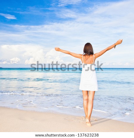 Young girl relaxing on beach