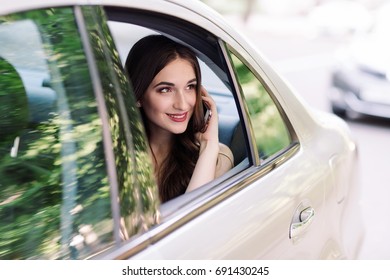 Young Girl Sitting Back Seat Car Stock Photo 691430245 | Shutterstock