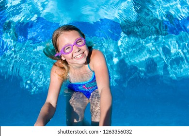 Two Little Girls Swimming Pool Under Stock Photo 1785262856 | Shutterstock