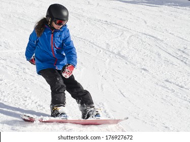 Young Girl Snowboarding 