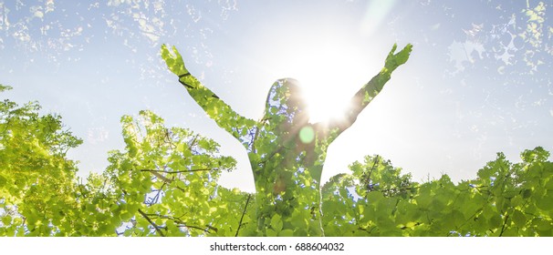 Young Girl Spreading Hands Joy Inspiration Stock Photo 688604032 ...