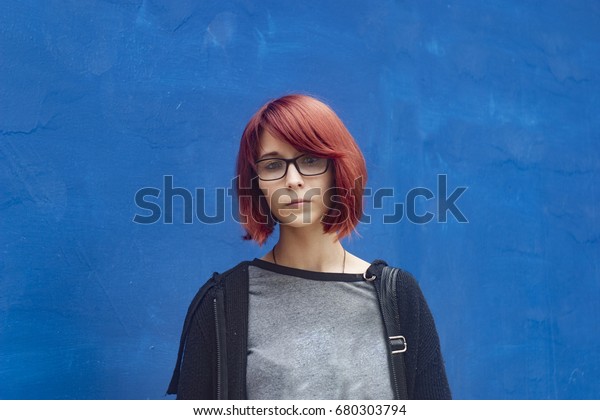 Young Girl Student Red Hair Bob Stock Photo Edit Now 680303794