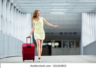 Young girl with a suitcase 