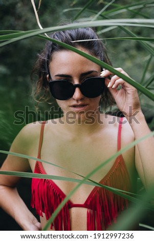 Similar – Image, Stock Photo Pretty blonde girl