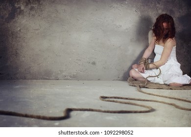 Young Girl Tied On Floor Abducted Stock Photo 1536751058 | Shutterstock