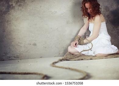 Young Girl Tied On Floor Abducted Stock Photo 1536751058 | Shutterstock