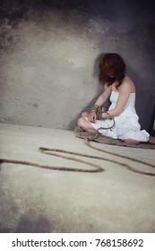 Young Girl Tied On Floor Abducted Stock Photo 768158692 | Shutterstock