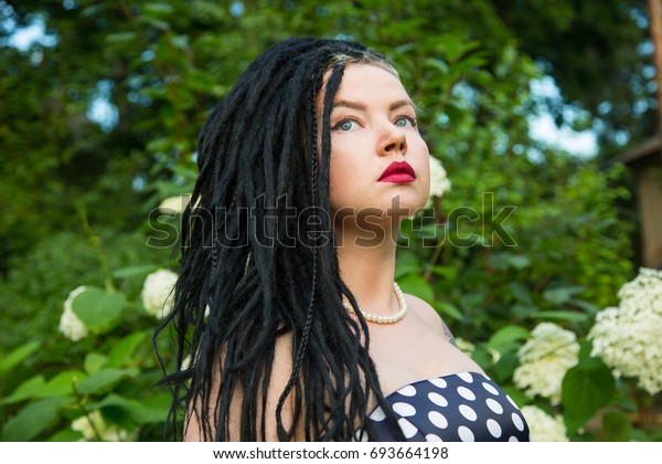 Young Girl Vintage Black Dress White Stock Photo Edit Now