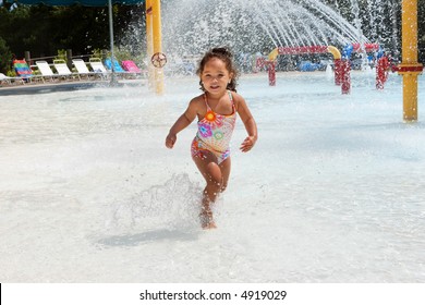 Young Girl At A Waterpark