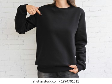 womens long black sweatshirt