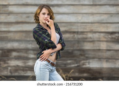 low jeans girl