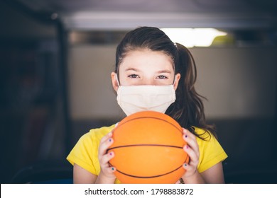 Young Girl Wearing Mask Playing Sports