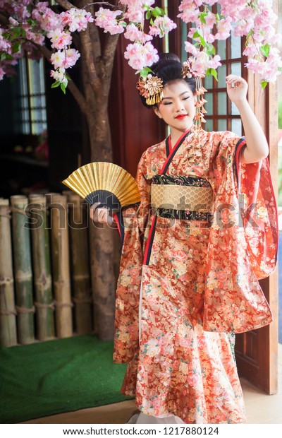 Young Girl Wearing Traditional Japanese Kimono Stock Photo (Edit Now ...