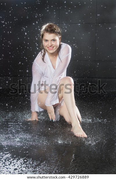 Dress girl in wet Wetlook Articles