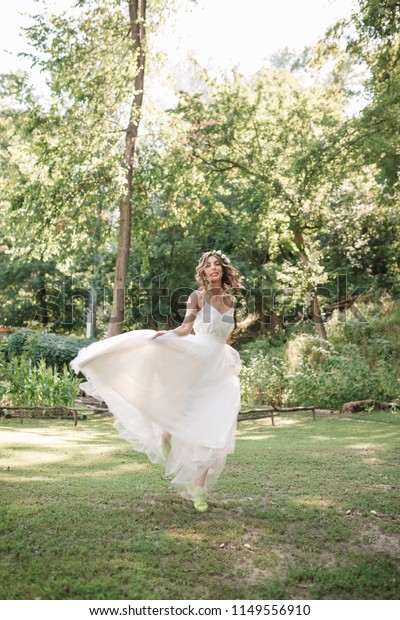 Young Girl White Dress Meadow Woman Stock Photo Edit Now 1149556910