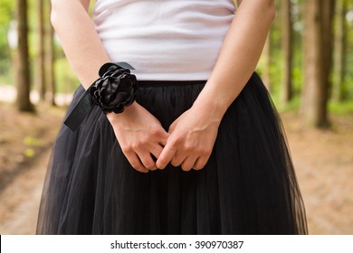 black fluffy skirt