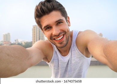 Good looking guy selfie
