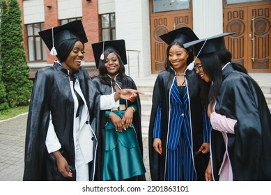 Young Graduates Standing Front University Building Stock Photo ...