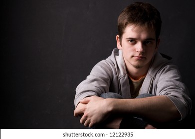 Portrait Young Guy Sweater Studio On Stock Photo (Edit Now) 1222544908