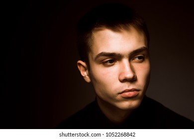 Young Guy On Dark Studio Background Stock Photo 1052268833 | Shutterstock