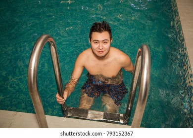 the young guy at the pool