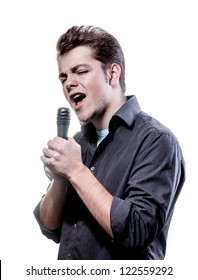 Young Guy Singing Expressive Isolated On Stock Photo 122559292 ...