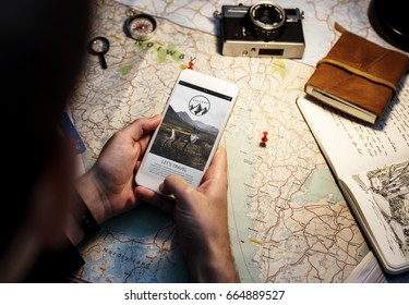 Young Guy Traveler Planning The Trip For Vacation