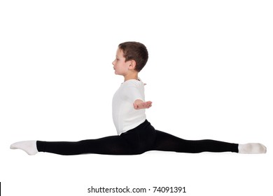 young gymnast isolated on white background